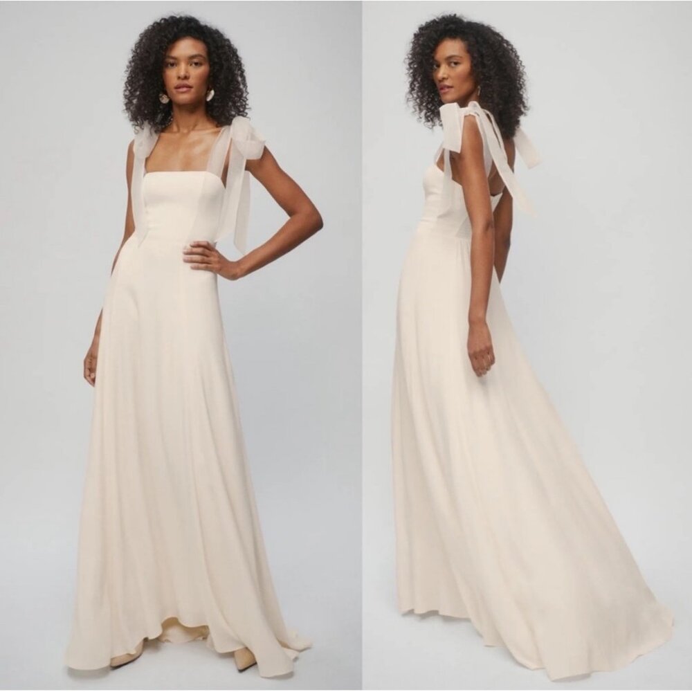 NWT Reformation Balsam Tie Shoulder Maxi Dress in Ivory